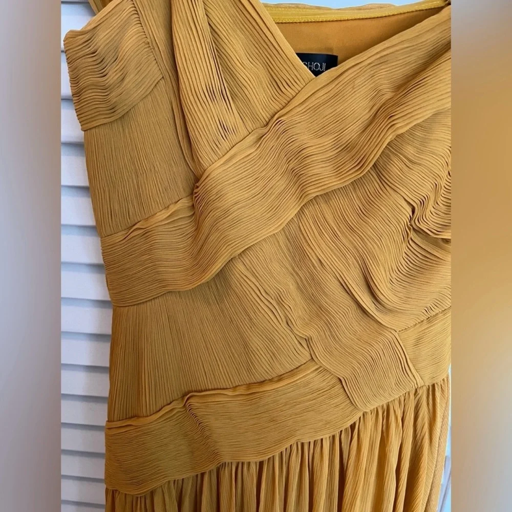 Tadashi Shoji Mustard Strapless Gown - Picture 4 of 7